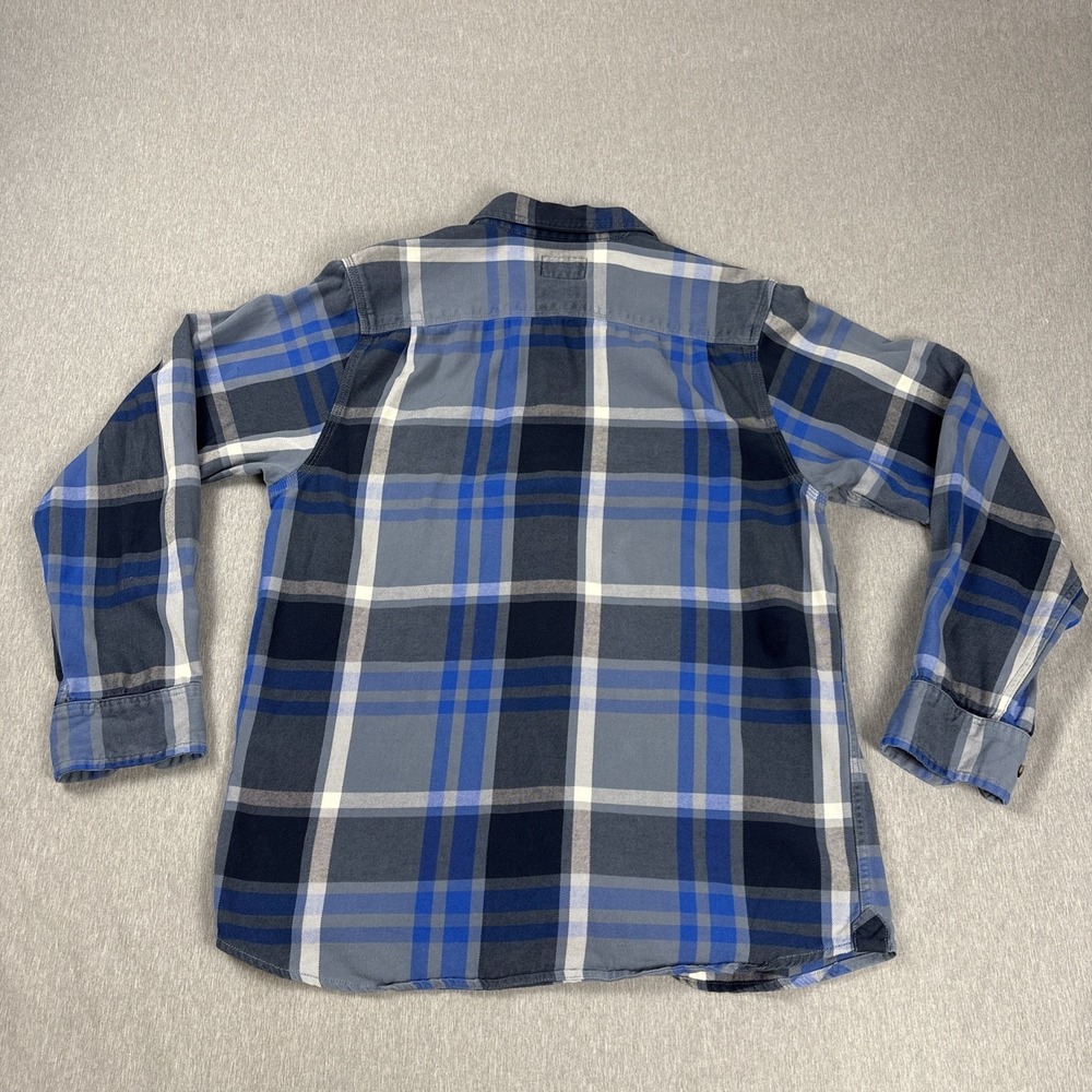 The North Face Men's‎ Flannel Shirt Medium Blue Plaid Long Sleeve Button Up - Picture 12 of 15